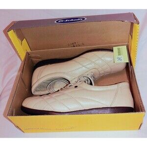 Dr Scholls E2W-JD Womens Beige Lace Up Quilted Walking Oxford Comfort Shoe Sz 8M